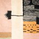 Berbere carpet beni ouarain ecru with colored parts 183 x 134 cm
