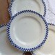 Antique flat plates, ironstone Salins – Checkerboard model