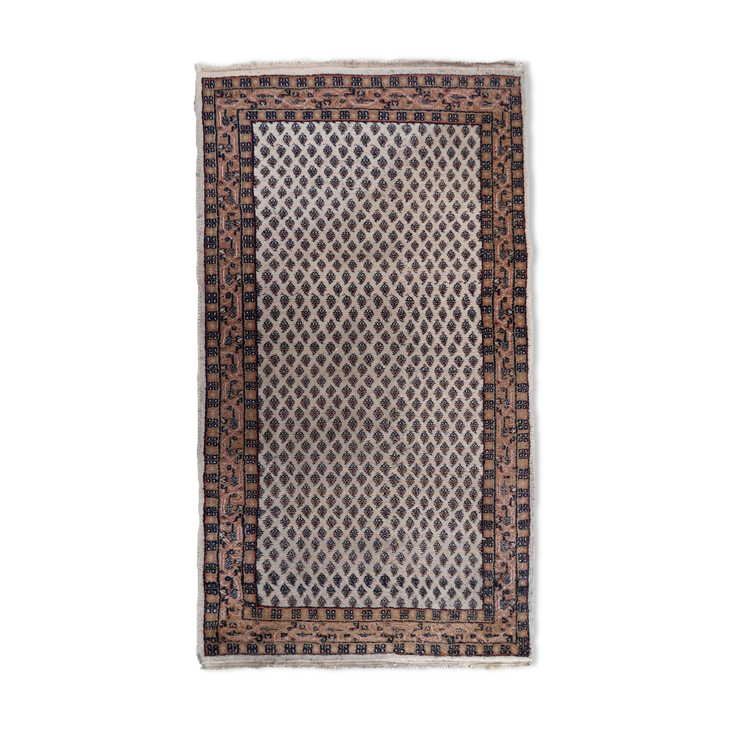 Vintage Indian carpet Seraband handmade 89cm x 160cm 1970s