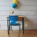 Bureau d'école avec chaise années 70