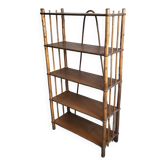 Vintage bamboo & rattan shelf 1960