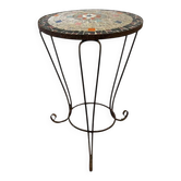 Vintage metal side table/plant table with mosaic.