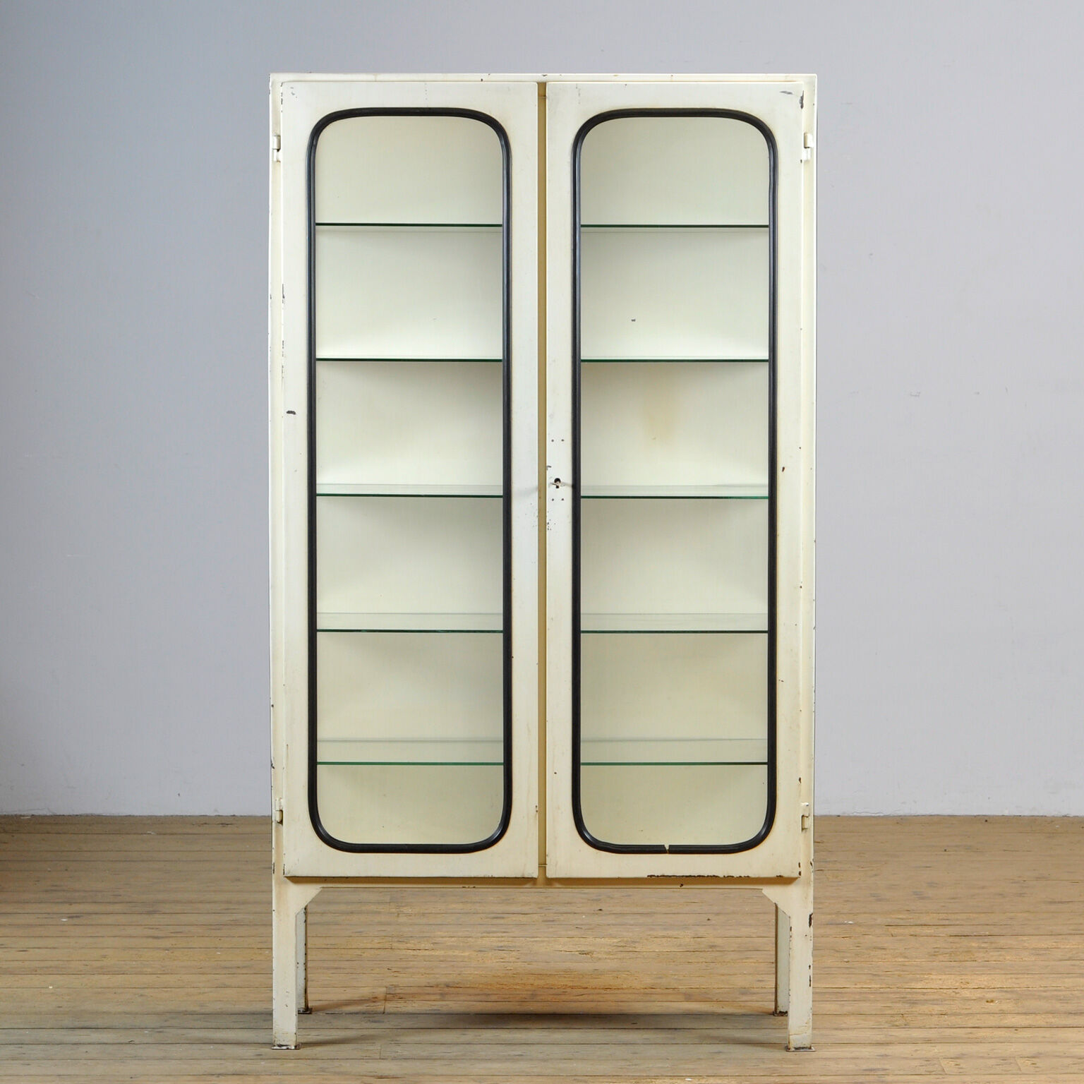 Glass & Iron Medical Cabinet 1970s