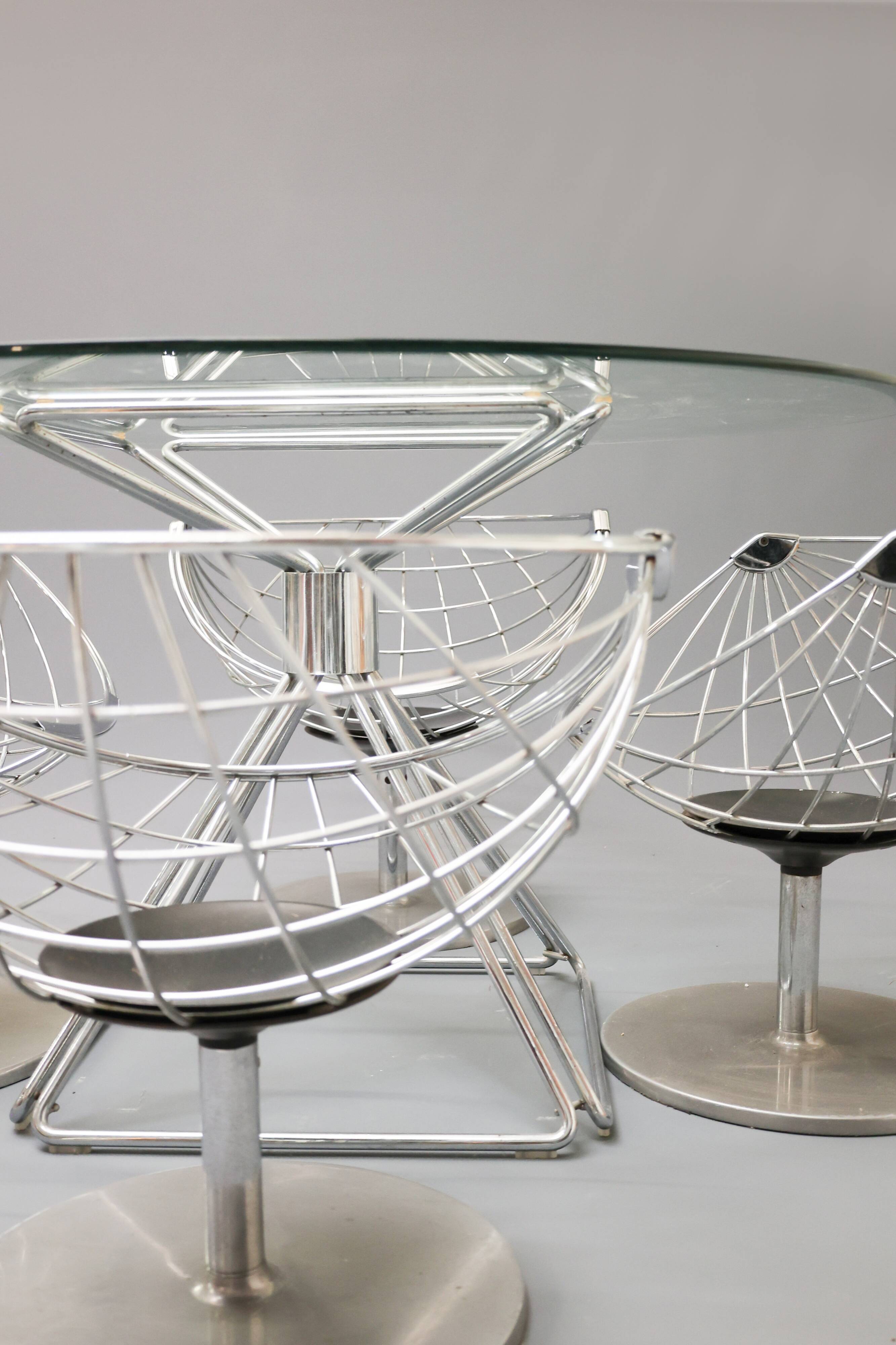 Rudi Verelst pour Novalux - Ensemble de salle à manger, années 1980.