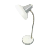 Large steerable desk lamp in white laquered metal 70s