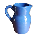 Blue ceramic pitcher