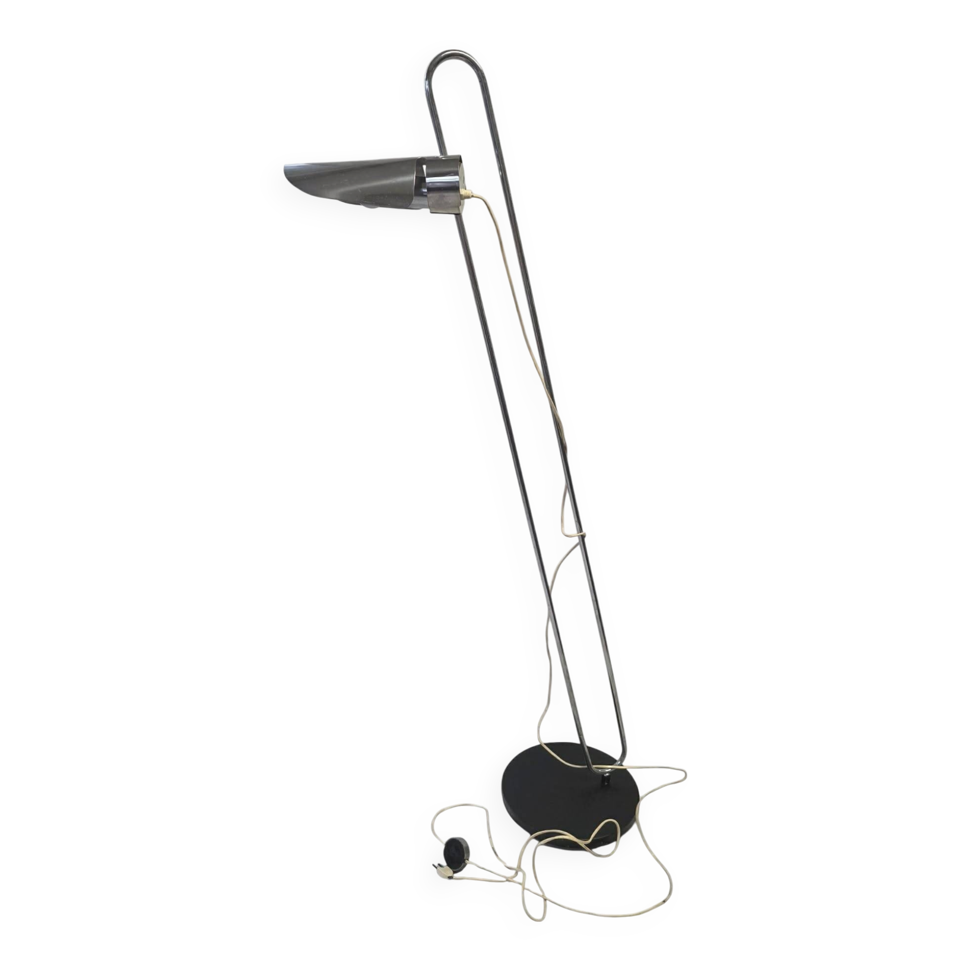 Italian chrome Space Age floor lamp attributed to Goffredo Reggiani.