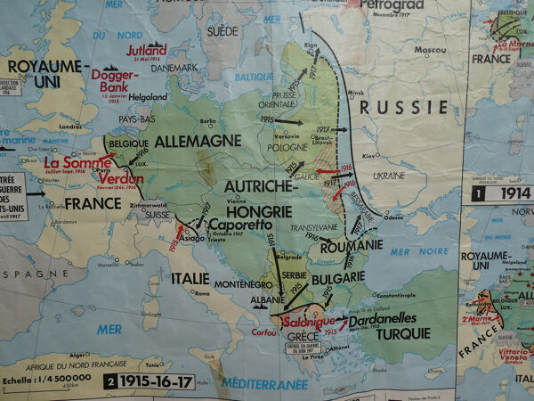 Carte d'école vintage MDI La guerre de 1914-1918