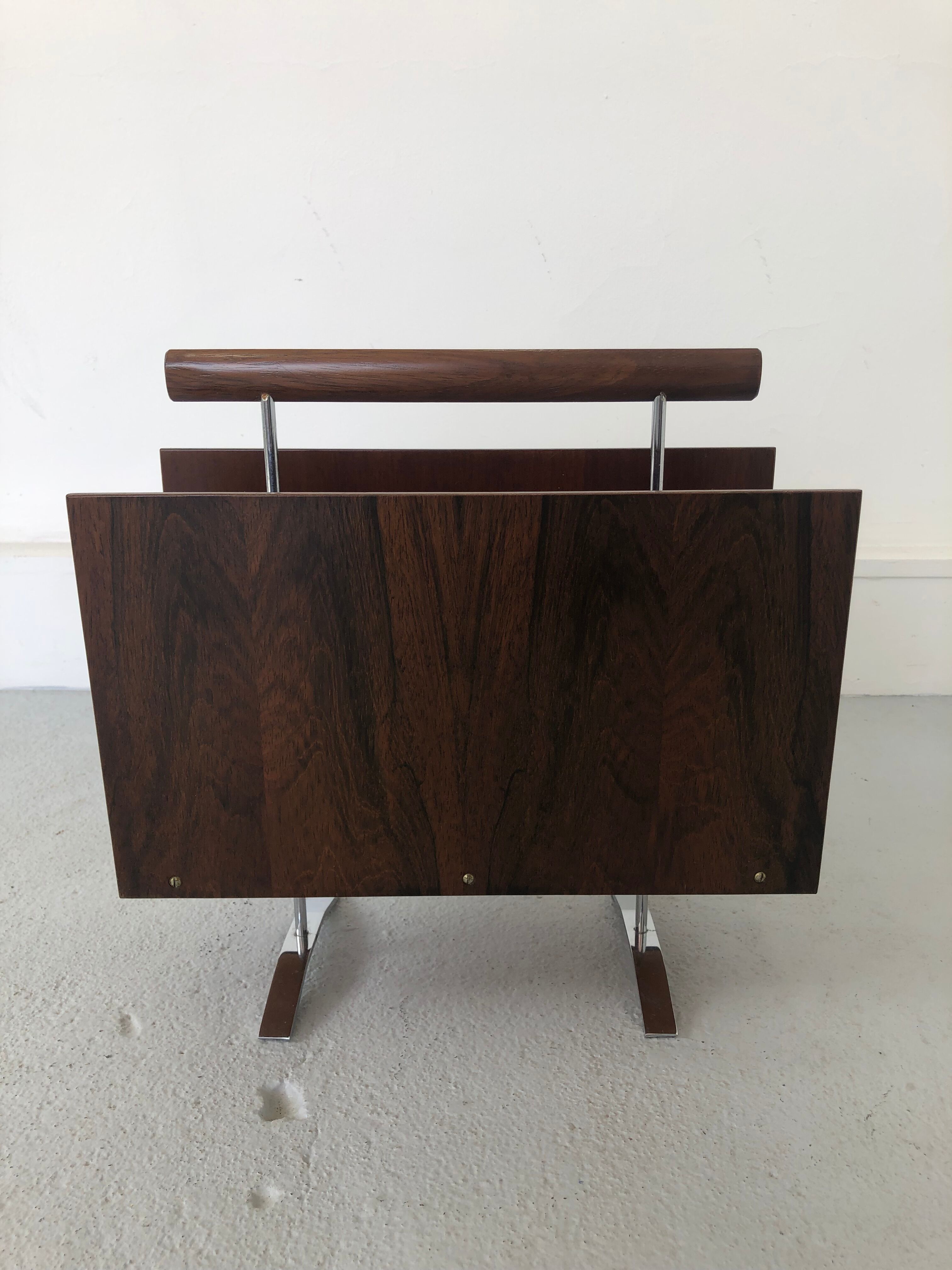 Vintage Magazine Rack in Wood, 1970s
