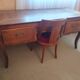 Large Louis XV mid-century desk in solid walnut.
