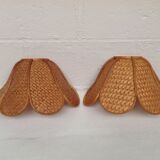 Pair of wicker wall wall light