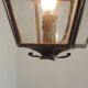 Hexagonal shaped copper and glass hanging lantern