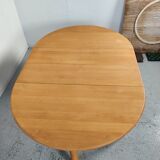 Beech dining table with extensions, 80s