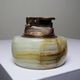 Small vintage copper and onyx table lighter, gold-plated metal and copper, 1960s-1970s