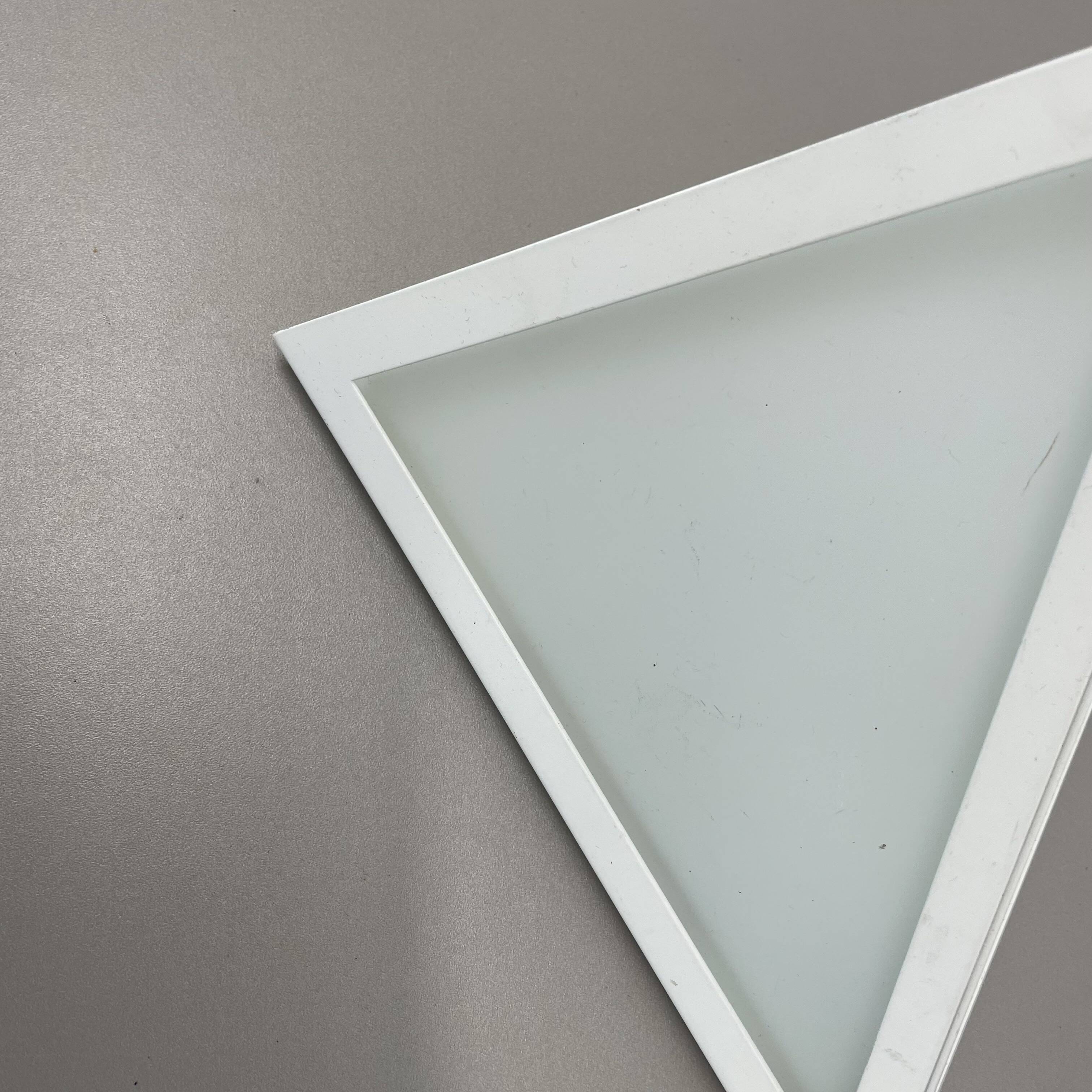 Original cubic satin white glass wall light by glashütte limburg, germany 1980s