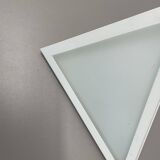 Original cubic satin white glass wall light by glashütte limburg, germany 1980s