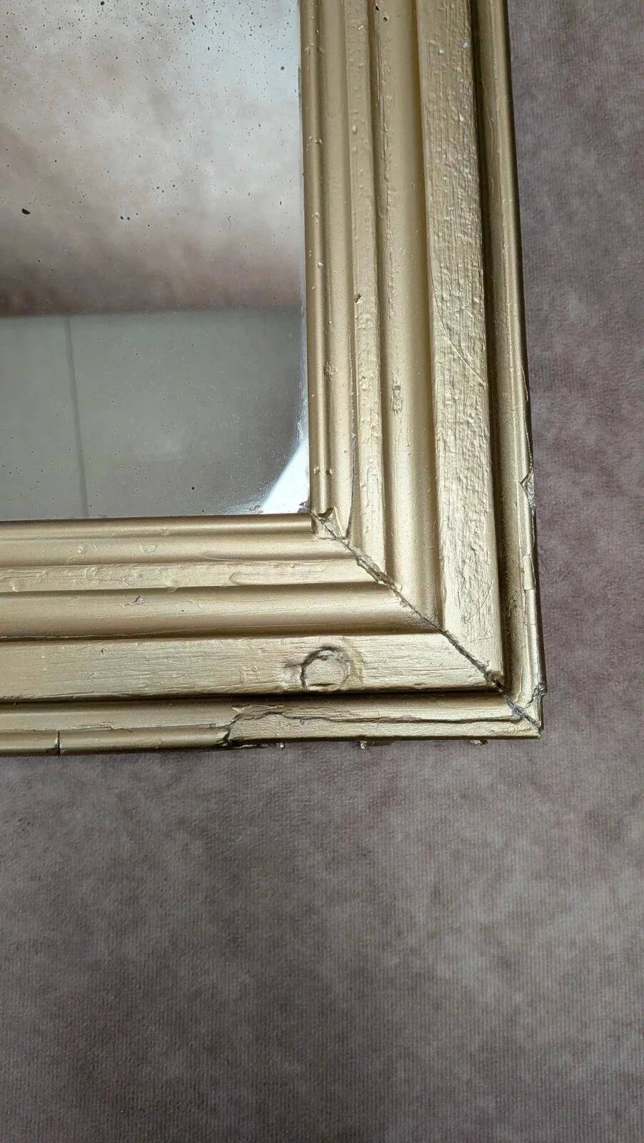 Antique Louis-Philippe style gilded patinated mirror