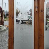 3 portes de séparation en verre gravé avec bâti
