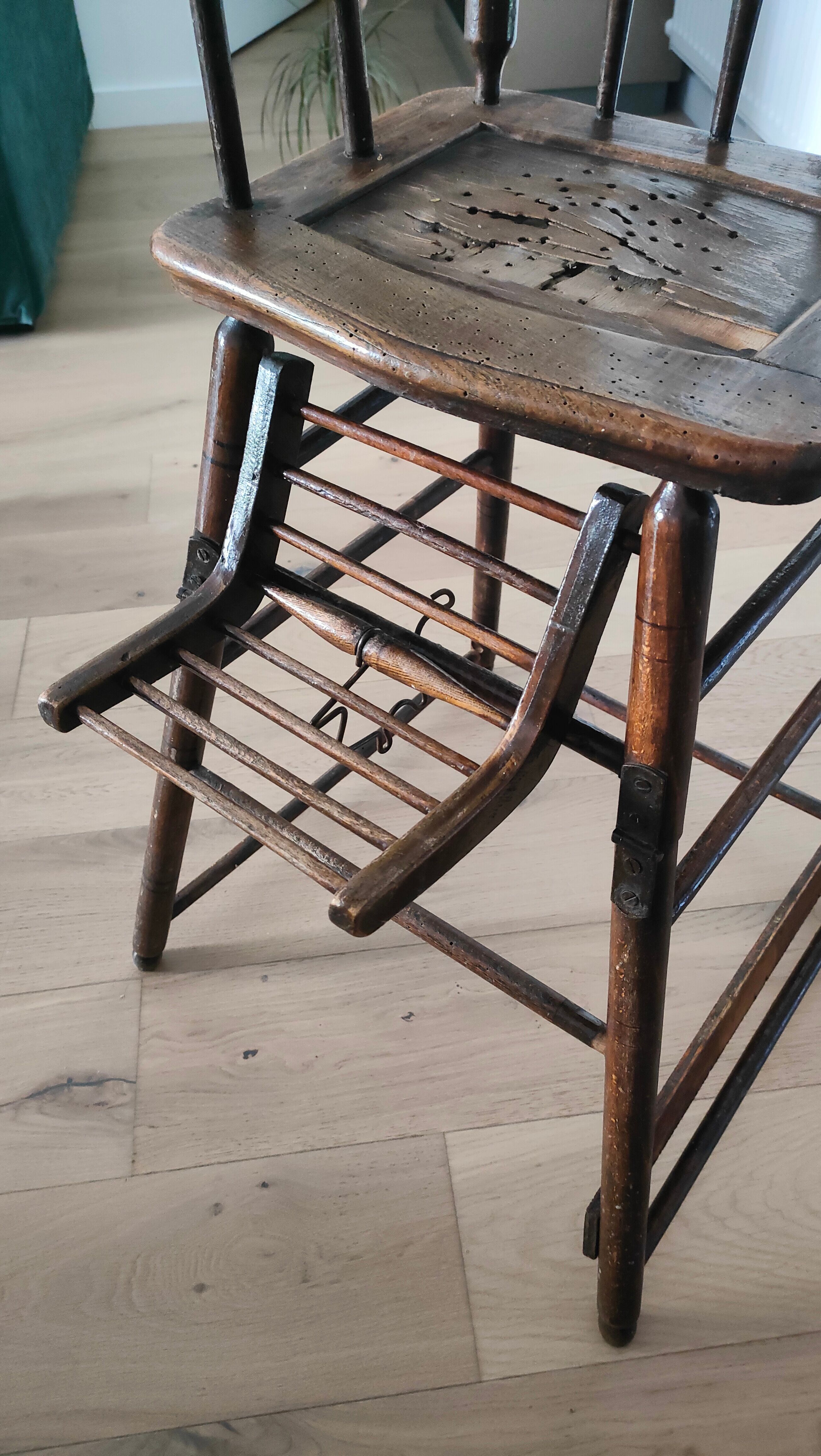 Antique baby high chair