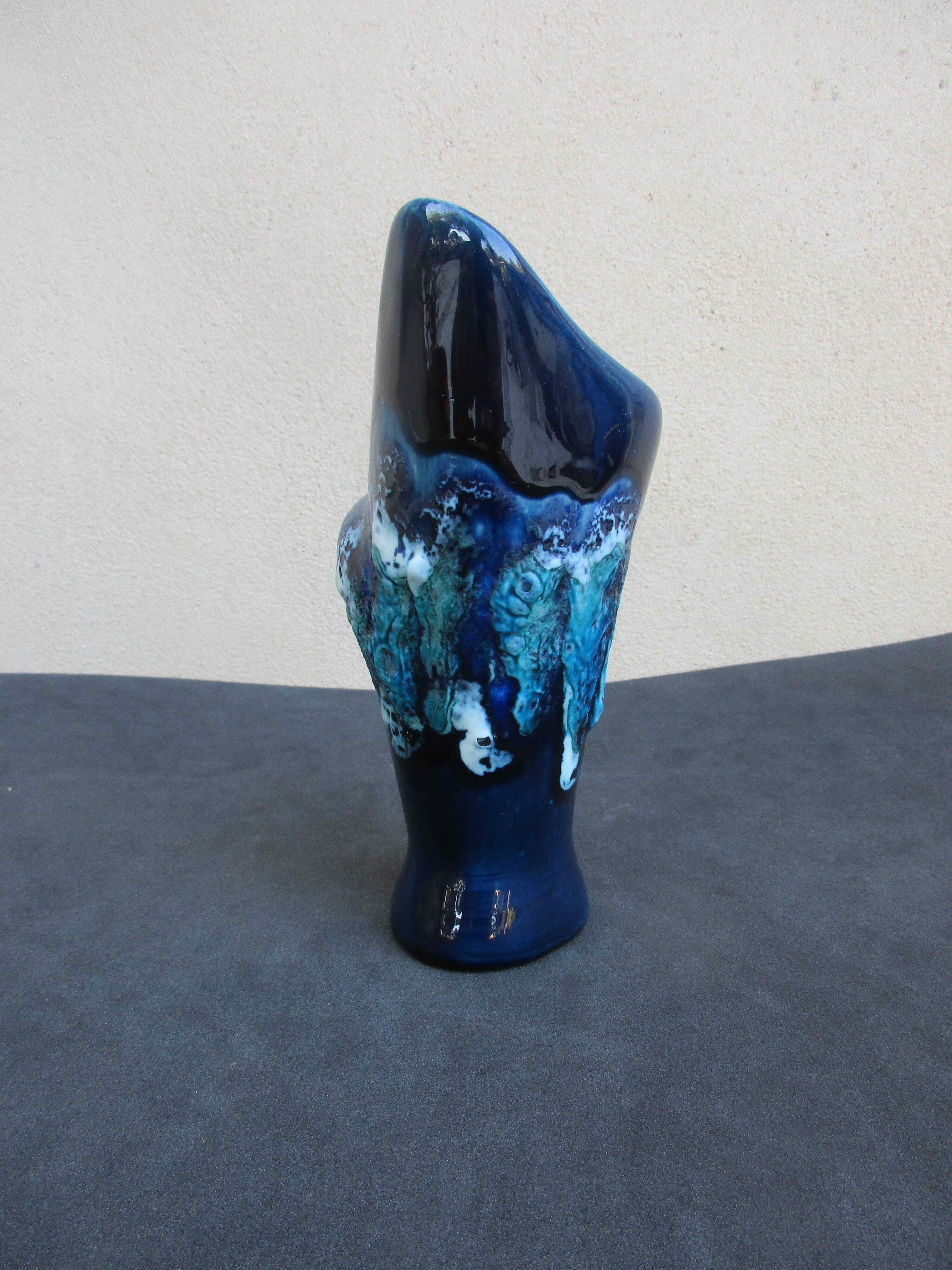 VASE SOLIFLOR VALLAURIS OR POT A PENS SHELL SHAPE