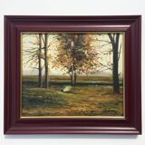 S. Vilata: Autumn Landscape (51 x 59 cm). Vintage 1970s
