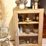 Raw wood display cabinet