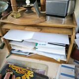 Oak curtained desk organizer circa 1930