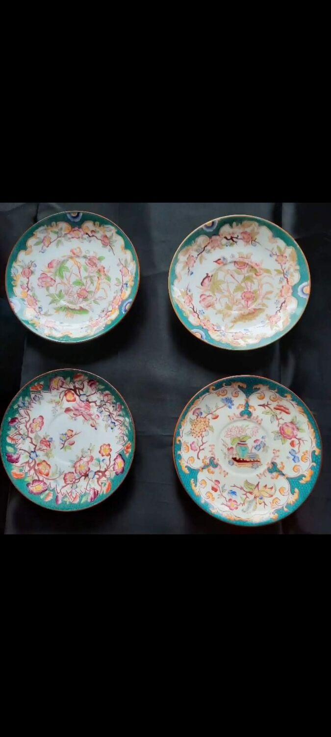 4 cups and under cups of the 19th century earthenware factory of sarreguemines