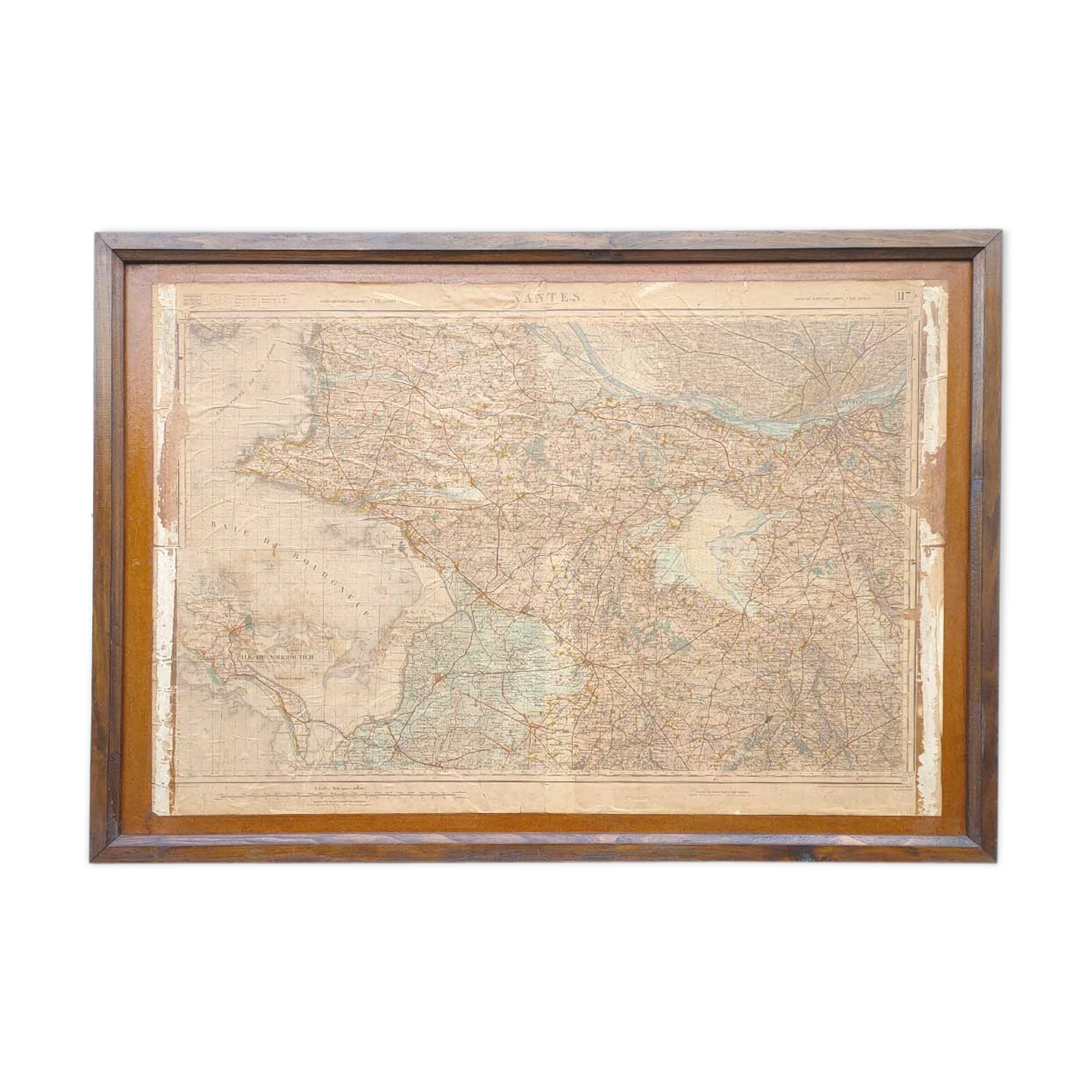 Old map Nantes and Vendée 162cm by 114cm