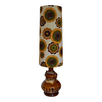 Hélianthe floor lamp - fabric and ceramic vintage 1970's