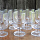 Lot de 6 verres à pied vintage en verre transparent