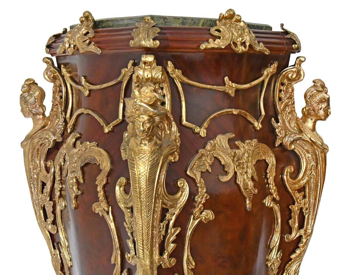 Pair of important Louis XV style pedestals