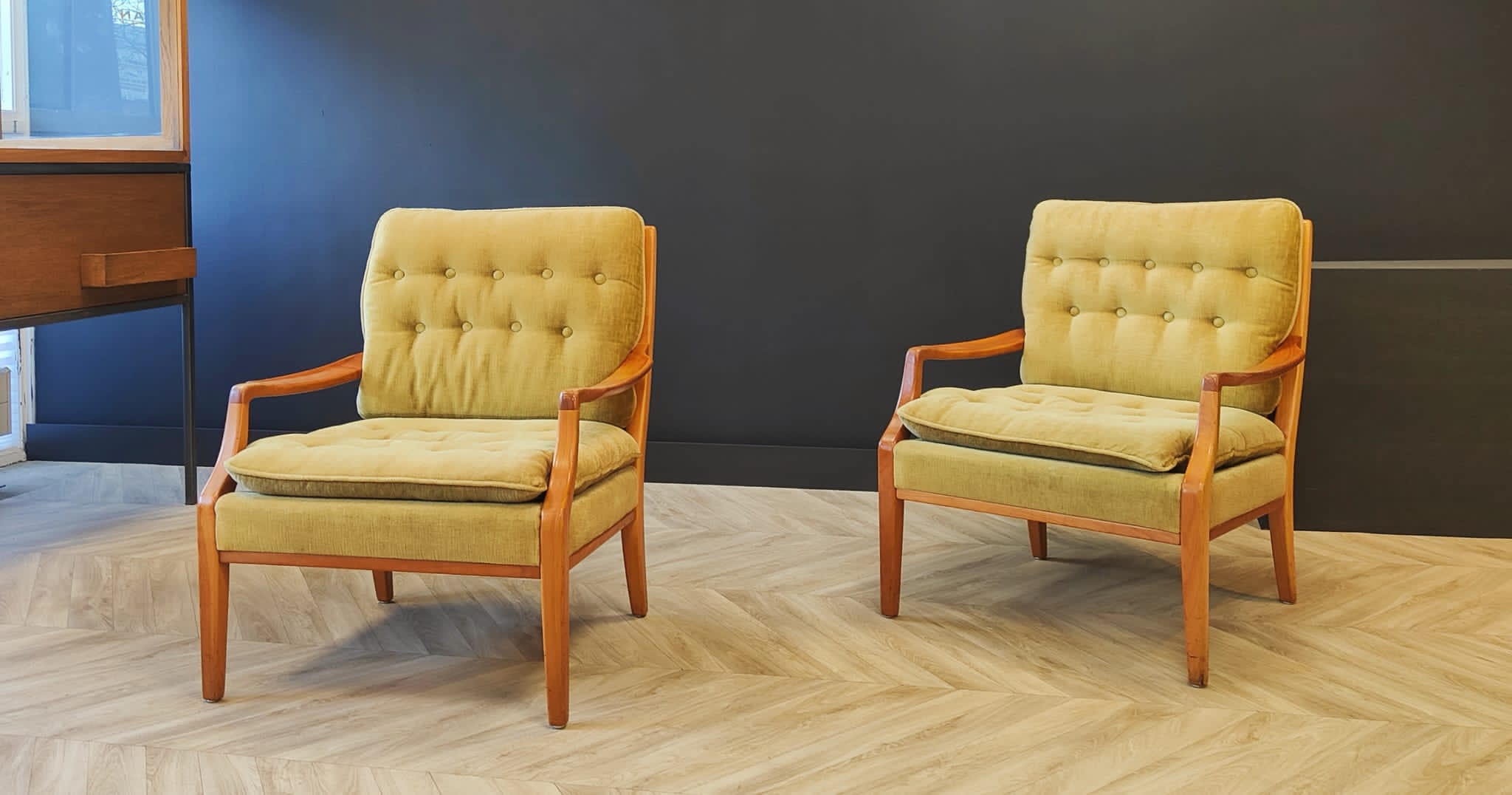 Two mid century armchairs
