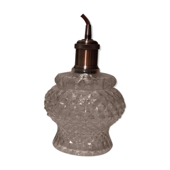 Pendant lamp, glass tulip luminaire, diamond tip, circa 1950's