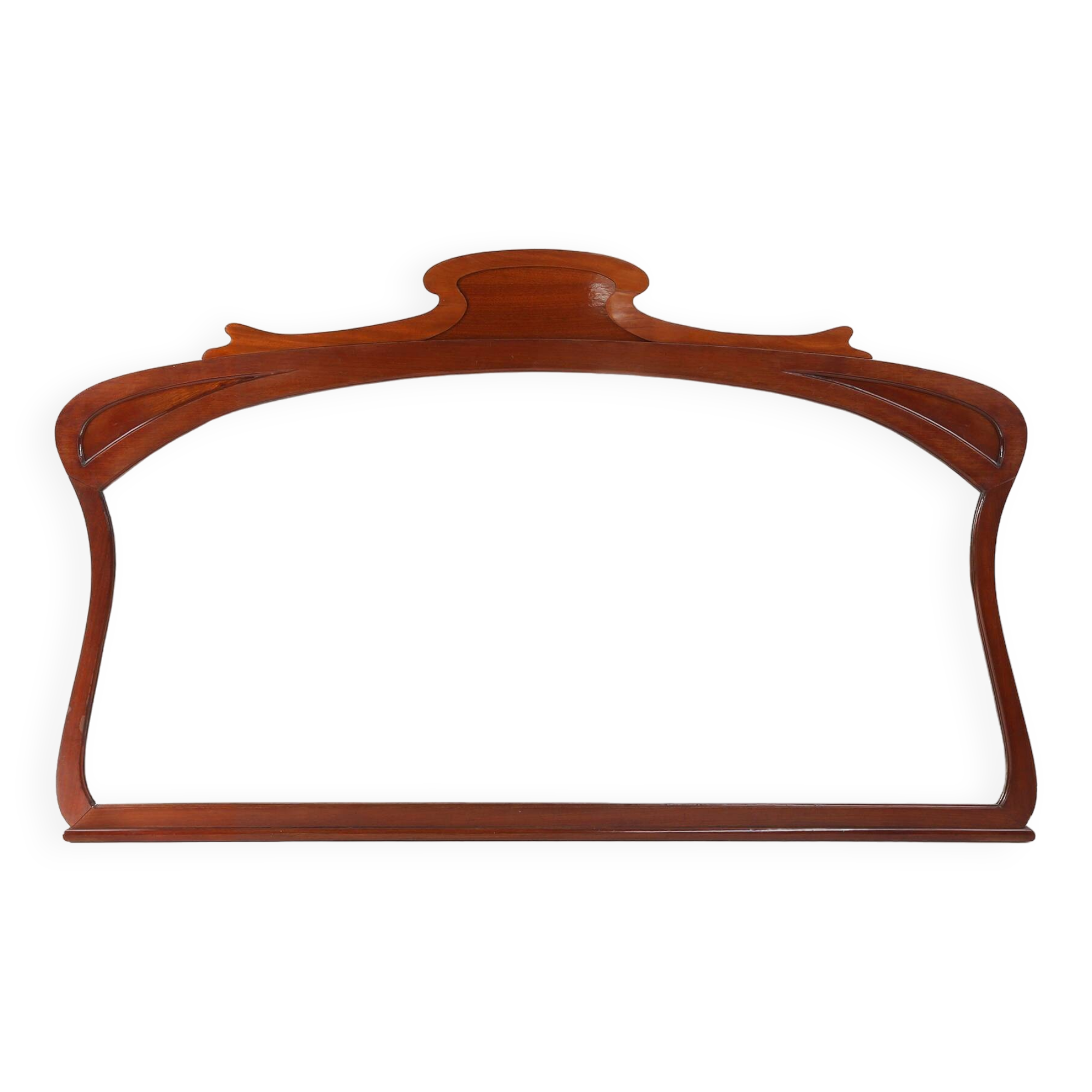 Large hand carved Art Nouveau chimney mirror, France ca. 1910