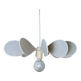 12-blade propeller suspension in rattan and natural linen
