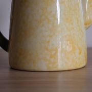 Vintage yellow and green ceramic coffee pot