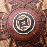 Lot de 3 chapeaux de paille et cuir, peuple Peul, Mali