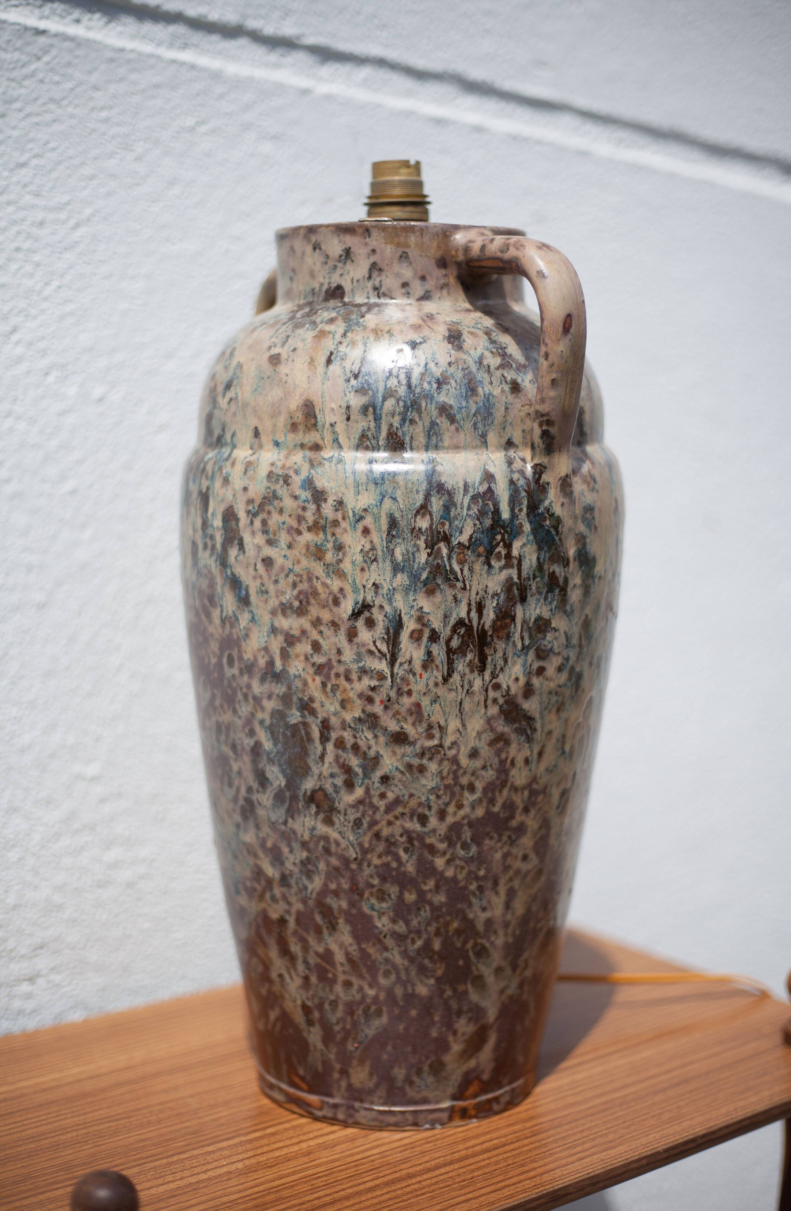 Large vintage lamp stand, lamp foot, ceramic amphora