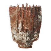 Vase sculpture in chamotte stoneware by François Maréchal, La Borne ceramics.