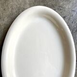 Sarreguemines oval dish in unbleached earthenware