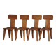 Brutalist elm wood dining chairs 1970s