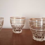 Set of 4 vintage glasses with gold rim