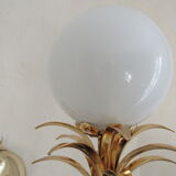 Luminaire wall lamp golden palm tree Sergio Terzani numbered