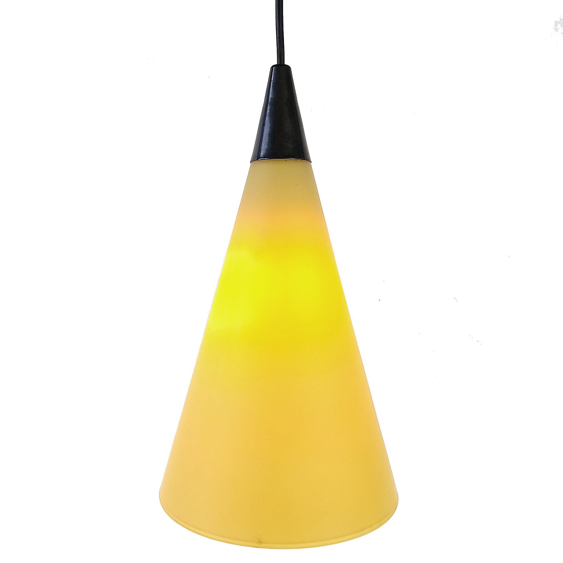 Vintage yellow glass pendant lamp