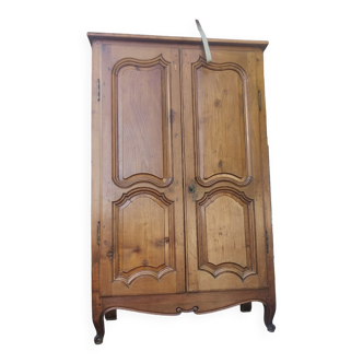 Armoire 19 ème en merisier h 150 l 0,98 p 0,40