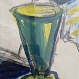 Bernd Zimmer (Born 1948) Gouache on paper - Abstract still life