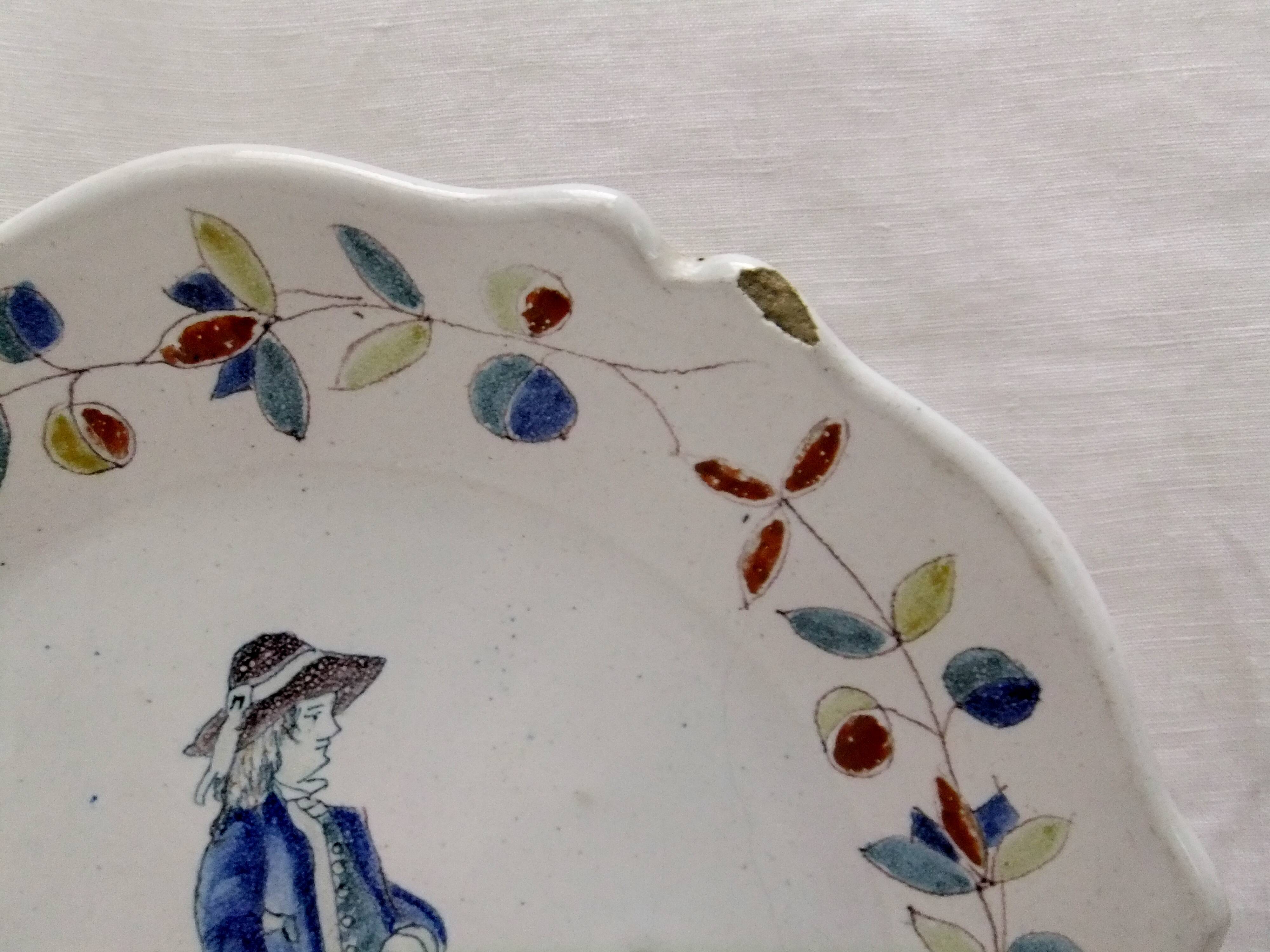 Malicorne plate old tableware character collection
