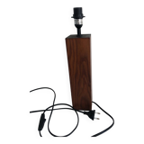 Solid wood lamp base with square design section