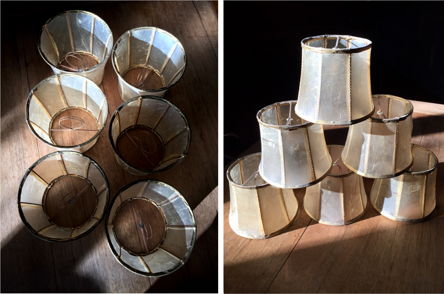 Vintage pork bladder lamps-day for dutch lustre
